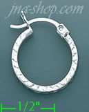 14K Gold White Hoop & Channel CZ Earrings - Click Image to Close