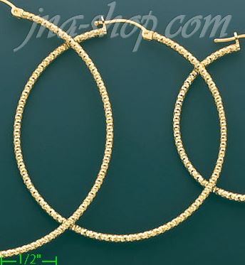 14K Gold Dia-Cut Hoop Earrings - Click Image to Close