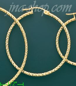 14K Gold Dia-Cut Hoop Earrings - Click Image to Close