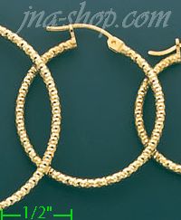 14K Gold Dia-Cut Hoop Earrings - Click Image to Close