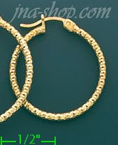 14K Gold Dia-Cut Hoop Earrings - Click Image to Close