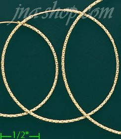 14K Gold Dia-Cut Hoop Earrings - Click Image to Close