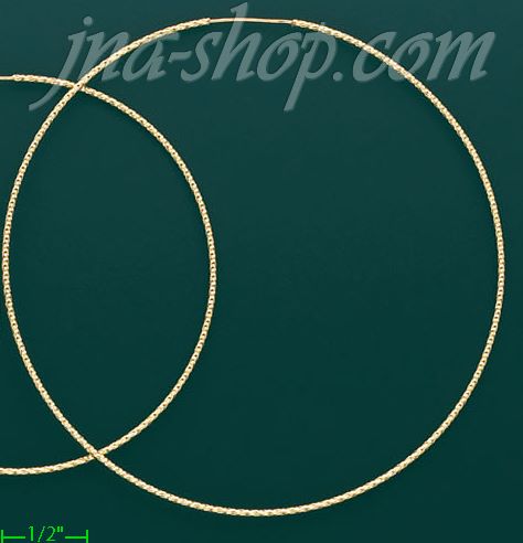 14K Gold Dia-Cut Hoop Earrings - Click Image to Close