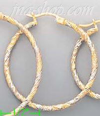 14K Gold Fancy Hoop & Bead Earrings - Click Image to Close