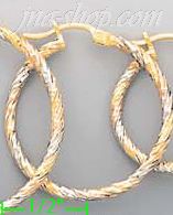 14K Gold Fancy Hoop & Bead Earrings - Click Image to Close