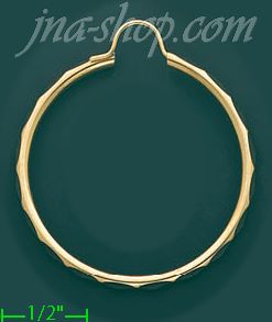 14K Gold Fancy Hoop Earrings - Click Image to Close