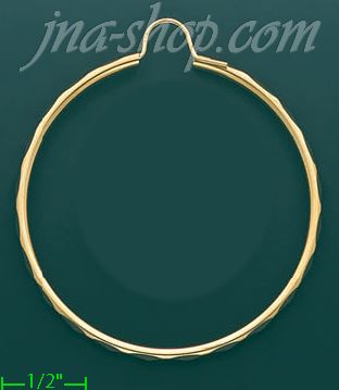 14K Gold Fancy Hoop Earrings - Click Image to Close