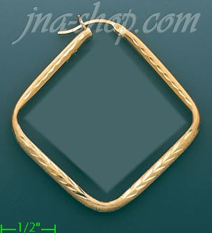 14K Gold Razor-Cut Hoop Earrings - Click Image to Close