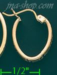 14K Gold Razor-Cut Hoop Earrings - Click Image to Close