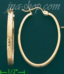 14K Gold Razor-Cut Hoop Earrings - Click Image to Close