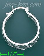 14K Gold Filigree Hoop Earrings - Click Image to Close