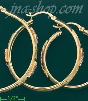 14K Gold 3Color Hoop Earrings - Click Image to Close