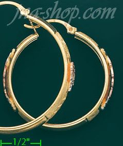 14K Gold 3Color Hoop Earrings - Click Image to Close