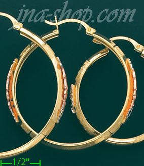 14K Gold 3Color Hoop Earrings - Click Image to Close