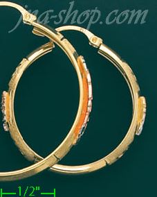 14K Gold 3Color Hoop Earrings - Click Image to Close