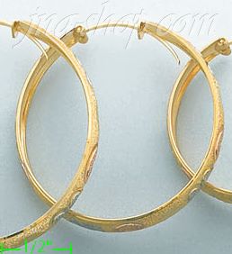 14K Gold 3Color Hoop Earrings - Click Image to Close