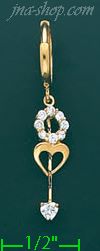 14K Gold Dangling CZ Earrings - Click Image to Close