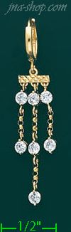 14K Gold Dangling CZ Earrings - Click Image to Close