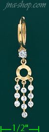 14K Gold Dangling CZ Earrings - Click Image to Close