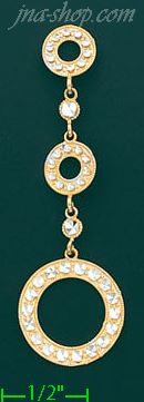 14K Gold Dangling Earrings - Click Image to Close