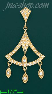 14K Gold Dangling Earrings - Click Image to Close