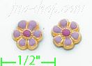 14K Gold Italian Enamel Earrings - Click Image to Close