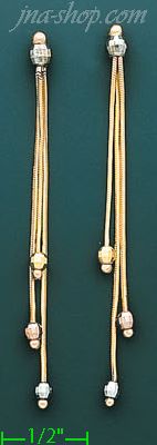 14K Gold Dangling Earrings - Click Image to Close