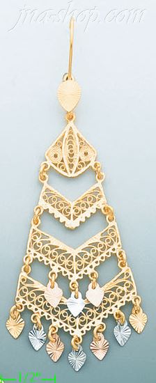 14K Gold Chandelier Earrings - Click Image to Close