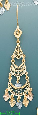 14K Gold Chandelier Earrings - Click Image to Close