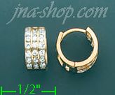 14K Gold Assorted CZ Earrings - Click Image to Close