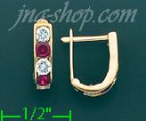 14K Gold Assorted CZ Earrings - Click Image to Close