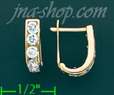 14K Gold Assorted CZ Earrings - Click Image to Close