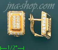 14K Gold Enamel & Fancy Earrings - Click Image to Close