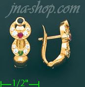 14K Gold Enamel & Fancy Earrings - Click Image to Close