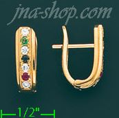 14K Gold Enamel & Fancy Earrings - Click Image to Close