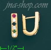 14K Gold Enamel & Fancy Earrings - Click Image to Close