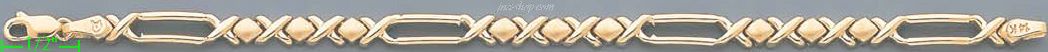 14K Gold Stampato Bracelet 7" - Click Image to Close