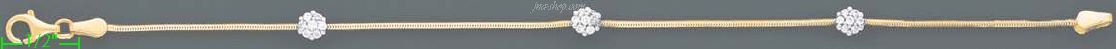 14K Gold Fancy CZ Designs Bracelet 7" - Click Image to Close