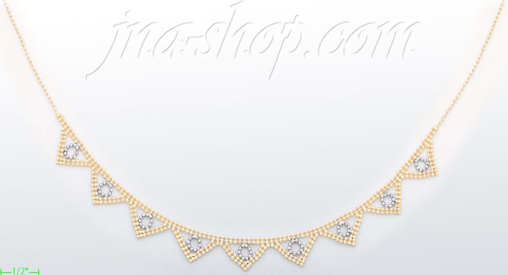 14K Gold Fancy Designs Necklace 17" - Click Image to Close