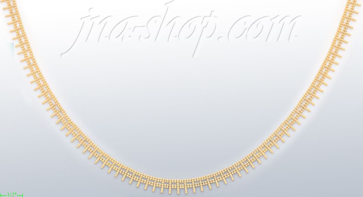 14K Gold Fancy Designs Necklace 17" - Click Image to Close