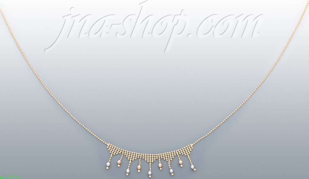 14K Gold Fancy Designs Necklace 17" - Click Image to Close