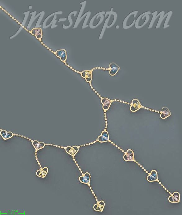 14K Gold Fancy Designs Necklace 17" - Click Image to Close