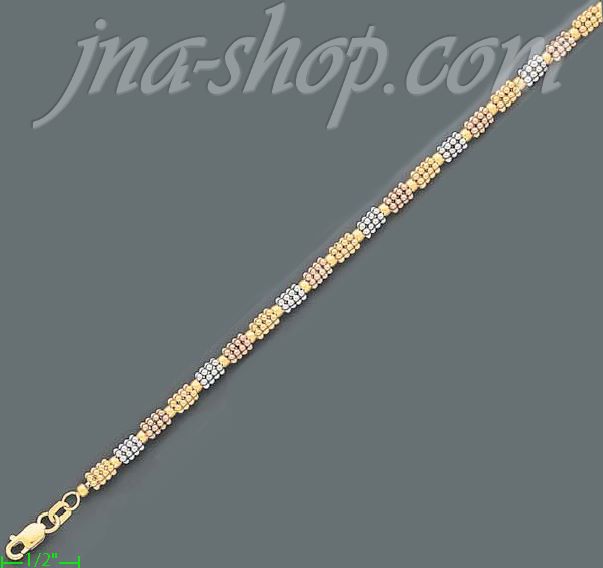 14K Gold Fancy Designs Necklace 7" - Click Image to Close