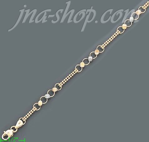 14K Gold Fancy Designs Necklace 17" - Click Image to Close