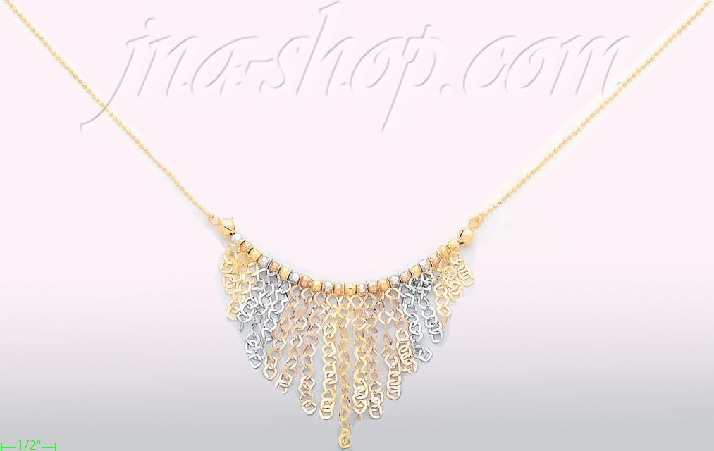 14K Gold Fancy Designs Necklace 17" - Click Image to Close