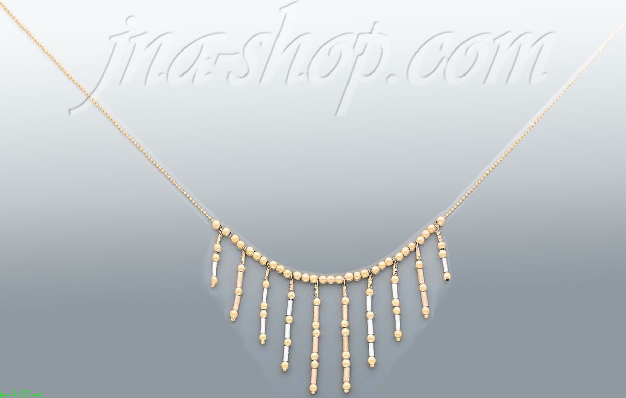 14K Gold Fancy Designs Necklace 17" - Click Image to Close