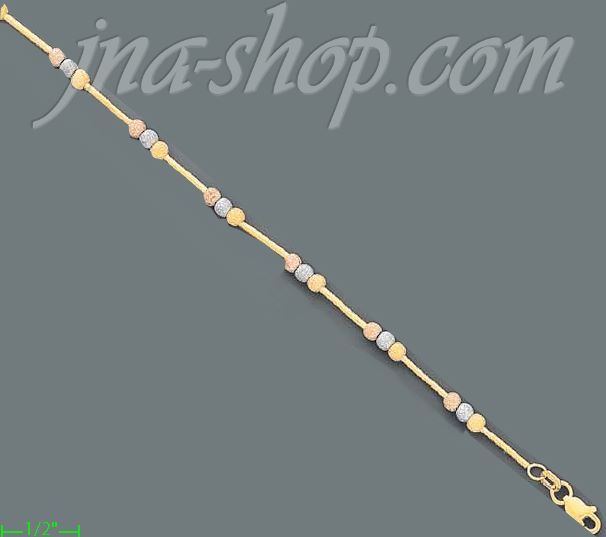 14K Gold Fancy Designs Necklace 7" - Click Image to Close