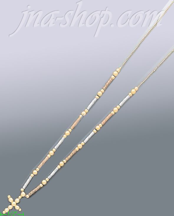 14K Gold Fancy Designs Necklace 16" - Click Image to Close