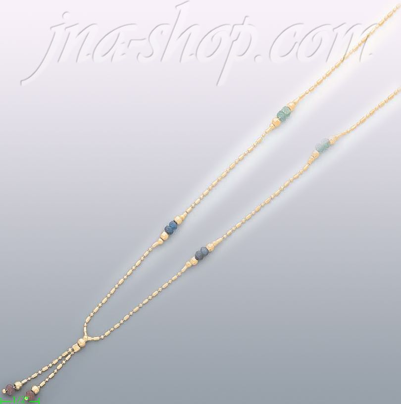 14K Gold Fancy Necklace 17" - Click Image to Close