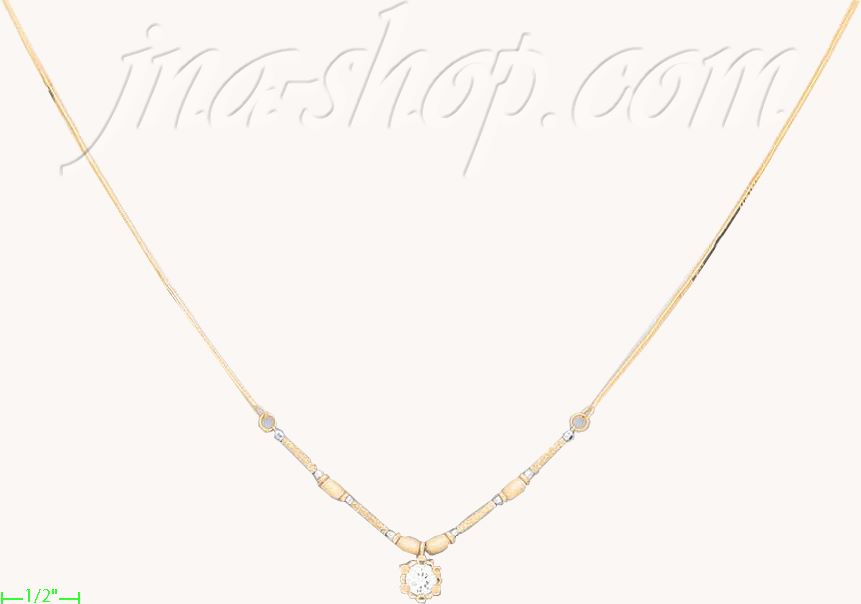 14K Gold Light Fancy Necklace 17" - Click Image to Close